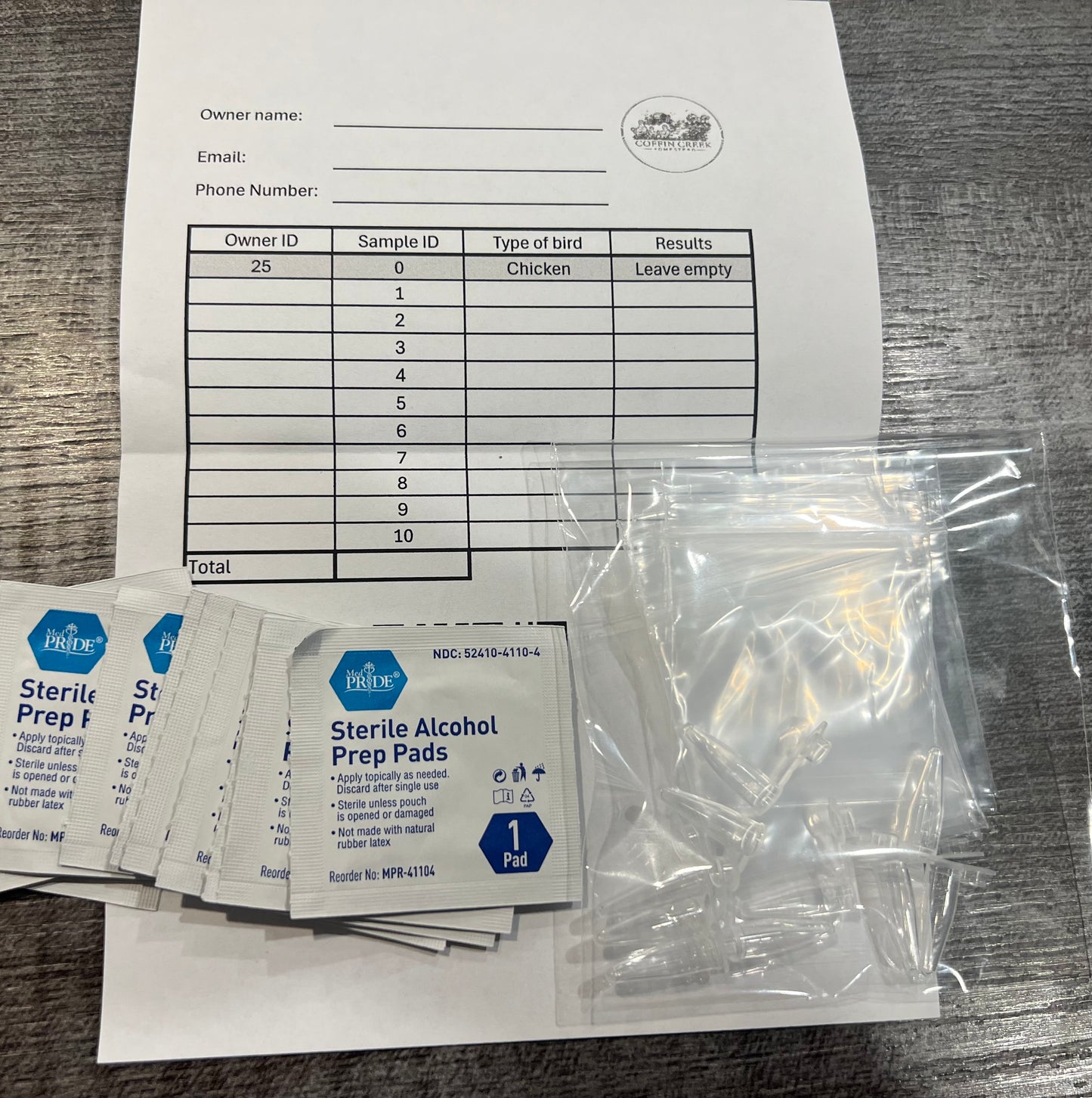 Refill DNA sample kit